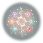 Illustration with abstract pattern of glowing nodes